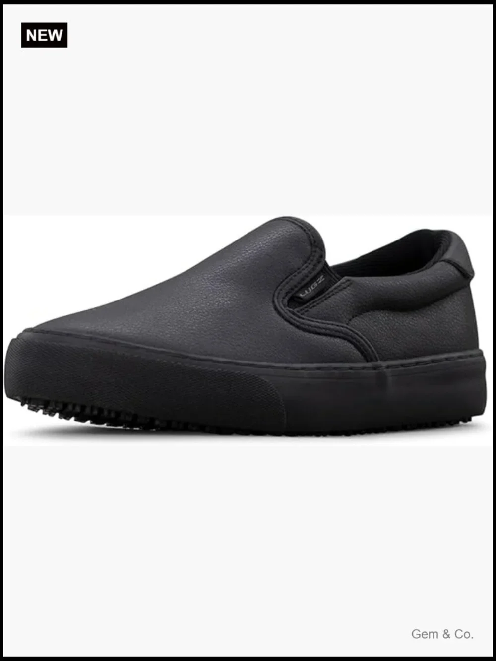 Women's Slip-On Work Sneaker Slip-Resistant Leather Cushioned